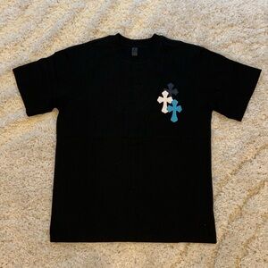 Chrome Hearts Triple Cross Patches Black Tee for Men Size Large